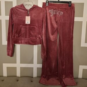Juicy Couture Pink Velour Tracksuit FUSCHIA (S)